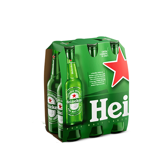 CERVEJA HEINEKEN 330ML LONG NECK PACK C 6UN - Gelado